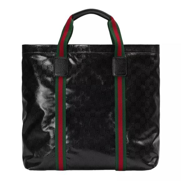 GUCCI Black GG Crystal Canvas Medium Tote Bag New & Authentic - Picture 1 of 11